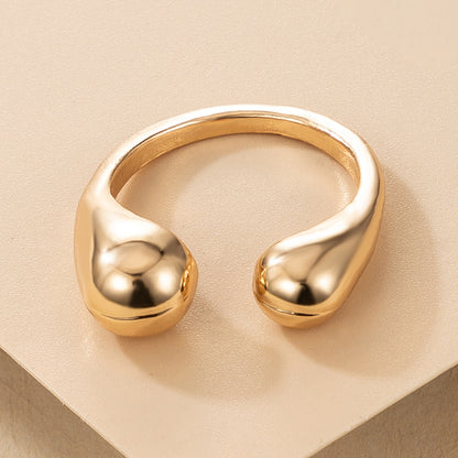 Creative water drop shape open ring, pinky ring design