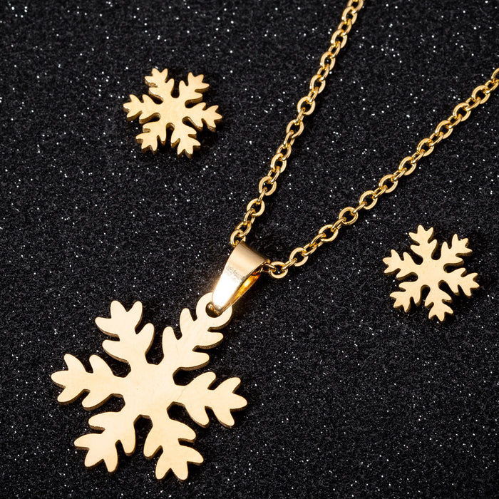 Small snowflake pendant necklace, Christmas light luxury temperament clavicle chain female niche jewelry spot wholesale