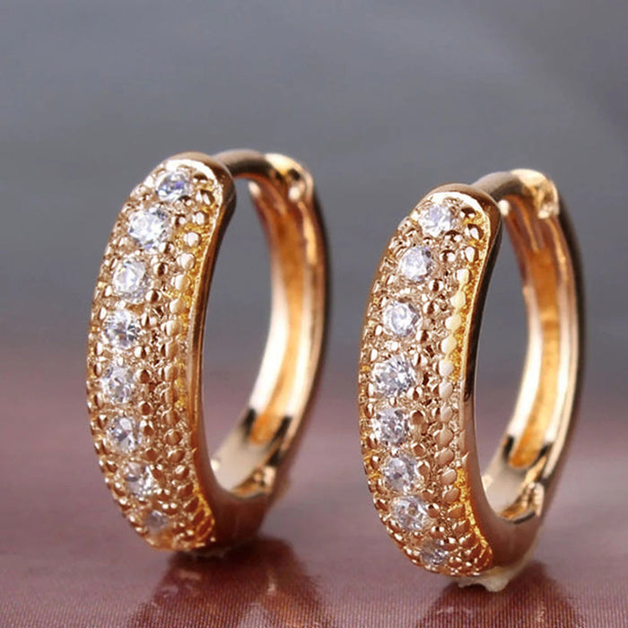 Hip-hop four-row zircon frosted earrings trendy couple earrings