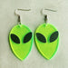 Halloween Skull Alien UFO Witch Furnace Fluorescent Acrylic Earrings - wallojewerly 