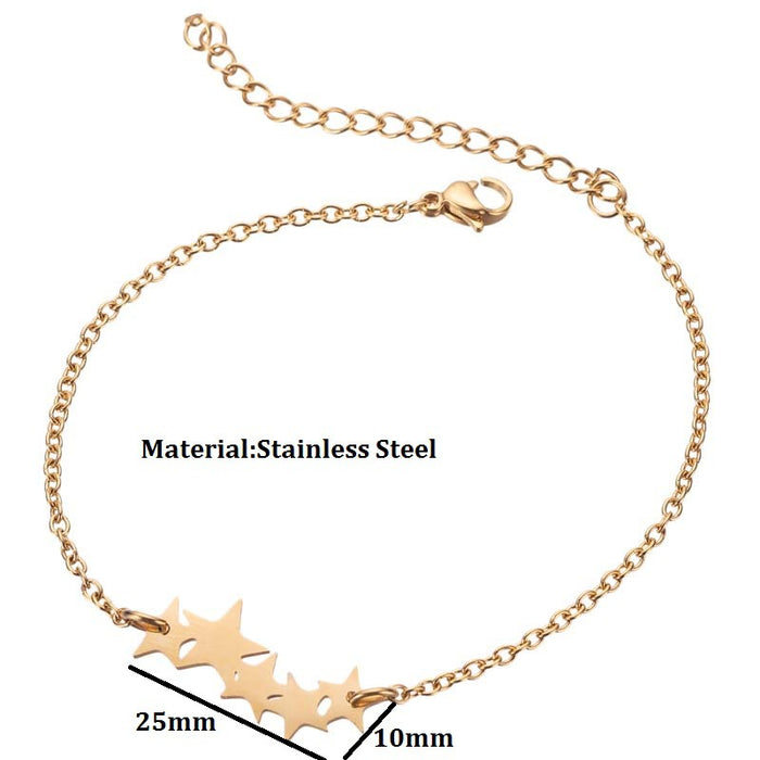 Pulsera de gato con rompecabezas de estrella de oro de 18 quilates, pulsera de moda simple al por mayor