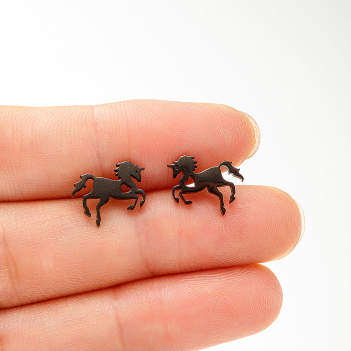 Horse Head Stainless Steel Stud Earrings - Unique and Stylish Animal Jewelry