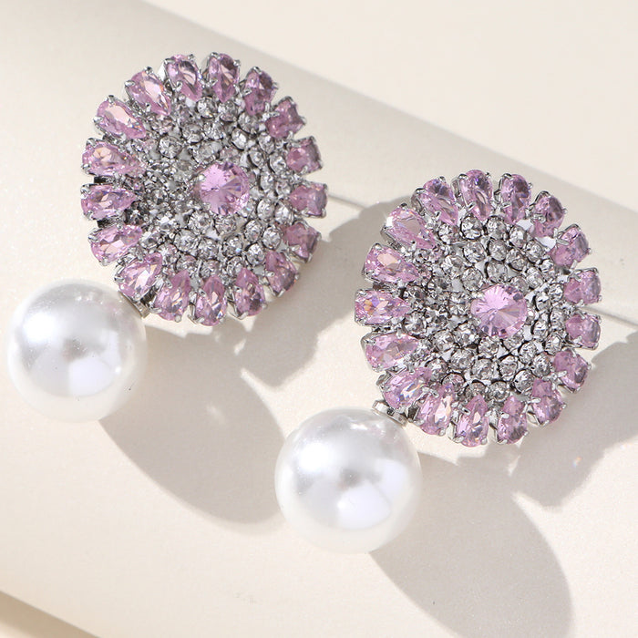 Elegant Pearl Zircon Earrings - Trendy Bridal Jewelry for Special Occasions