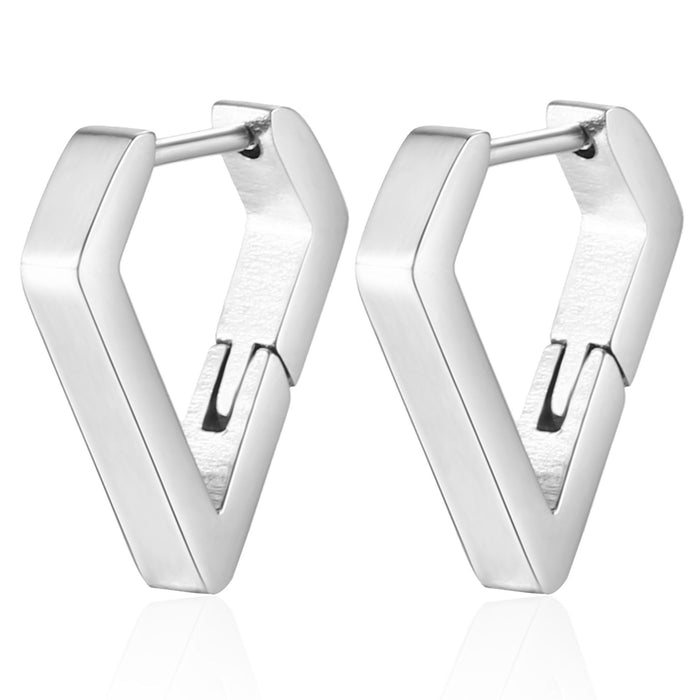 Titanium steel special-shaped diamond earrings 304 stainless steel ear buckles trendy earrings