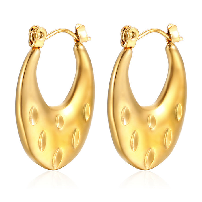 Water drop earrings retro style stainless steel 18K gold plated earrings