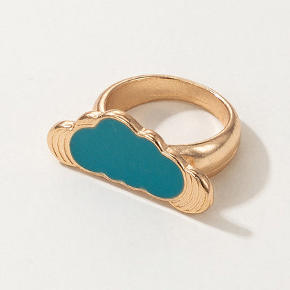 Cartoon geometric blue oil drop cloud creative ring