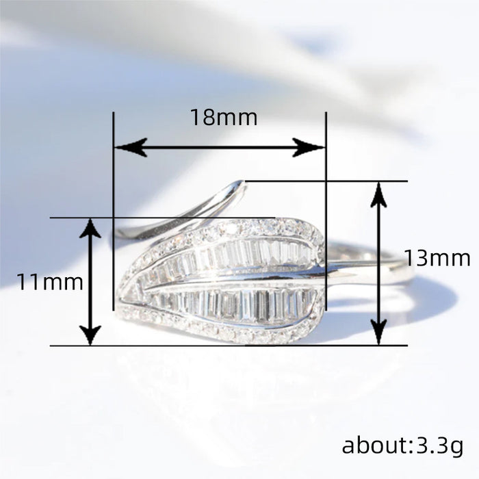 Leaf ring women's cool style light luxury open ring