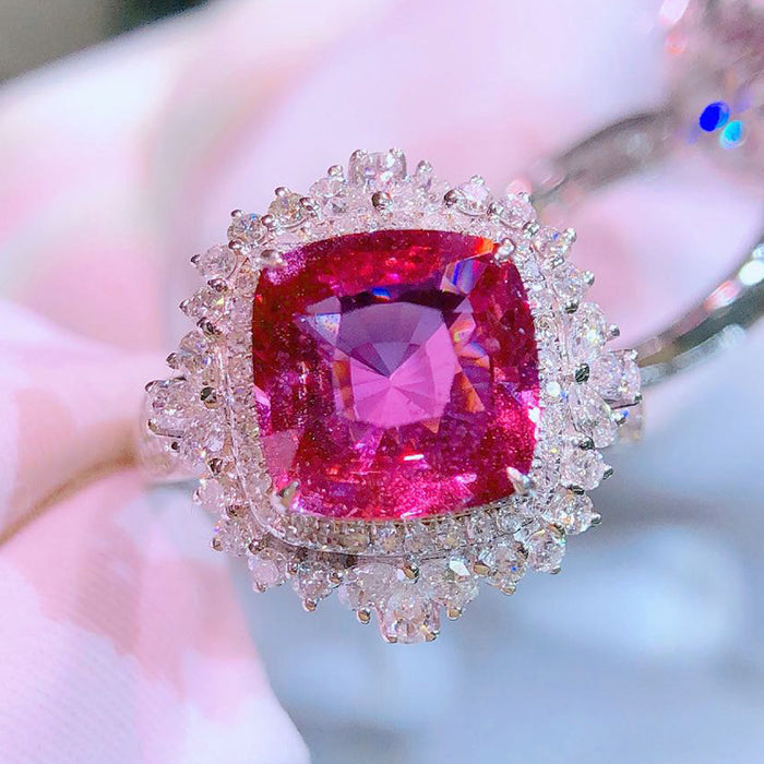 Colored gemstone ring imitation ruby anniversary accessories