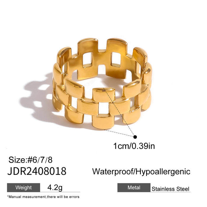 Stainless steel contrasting color light luxury ring