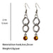 Minimalist Geometric Metal Earrings with Colorful Zircon Pendant - wallojewerly 