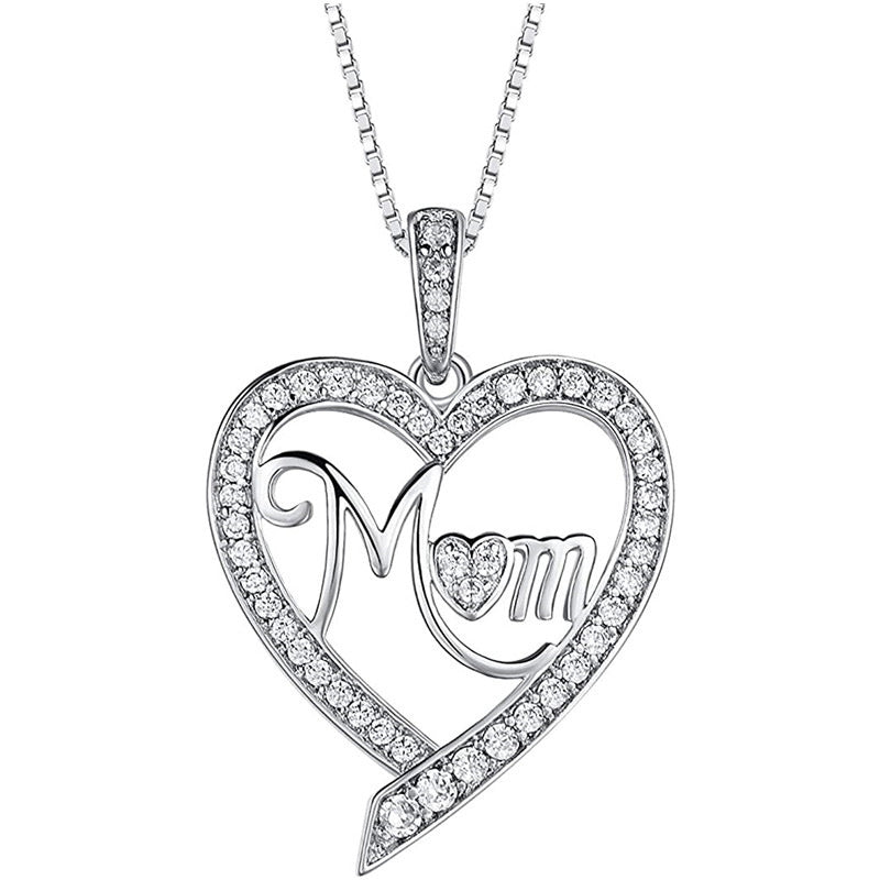 Mother's Day Heart Shape MOM Pendant Women's Necklace