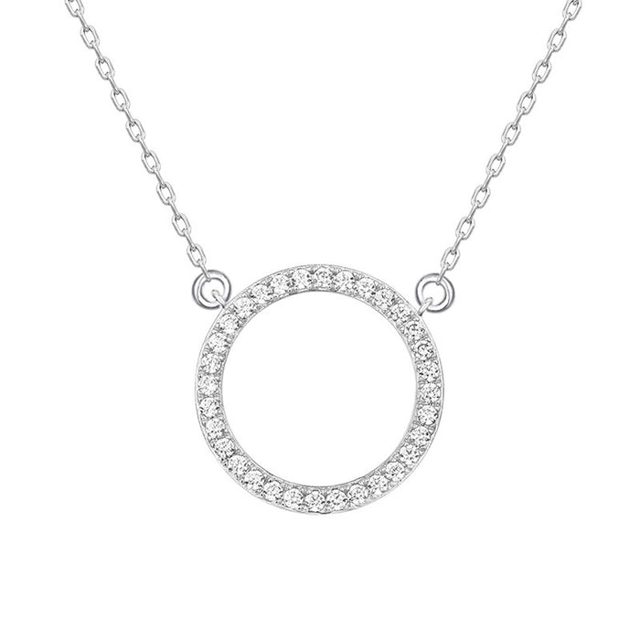 Round Zircon Geometric Necklace