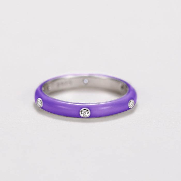 Anillo de gota de aceite de color arcoíris, anillo de circón minimalista y versátil