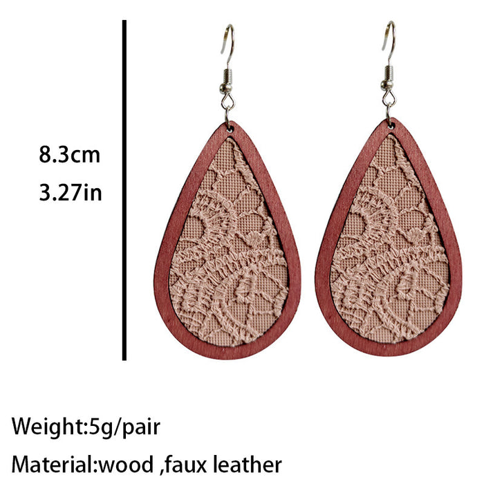 Wooden drop earrings