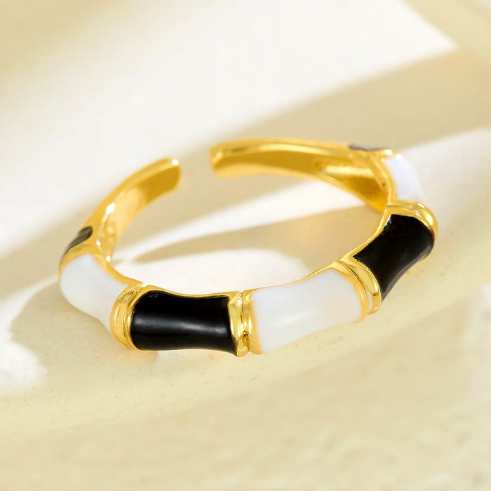 Wholesale copper enamel rainbow dopamine bamboo rings