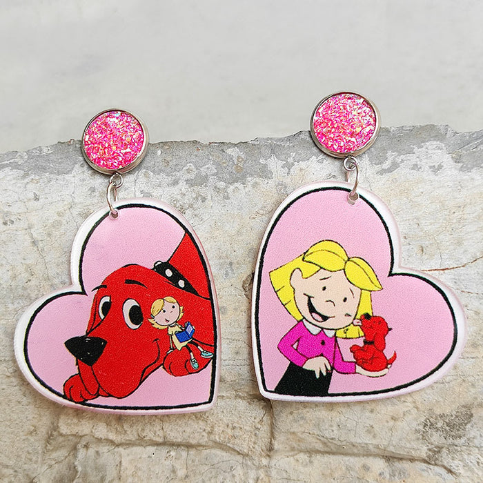 Cartoon big dog acrylic earrings