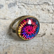 Glass Open Ring with Time Gemstone for Christmas and Halloween - Unique and Trendy Western Style for Women - wallojewerly 