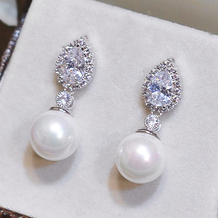 Teardrop Imitation Pearl Earrings