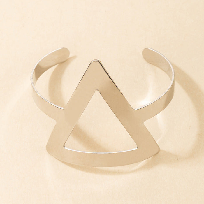 Exaggerated Punk Triangle Bracelet - Cold Wind Silver Single Layer Cuff