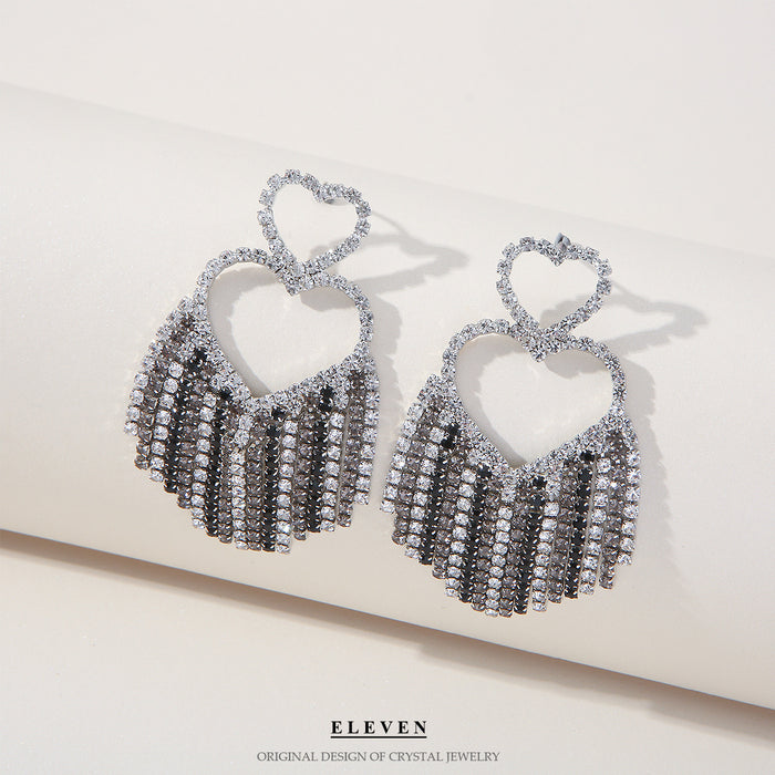 Vintage Tassel Earrings - Exquisite Rhinestone Jewelry for Brides