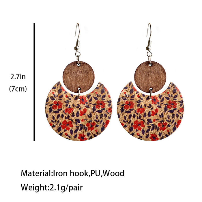 Crescent wooden earrings