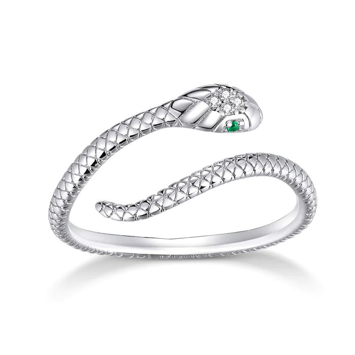 Snake-shaped open ring adjustable European and American style ladies ring