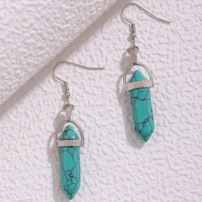 Bohemian Faux Turquoise Vintage Ear Hook Earrings