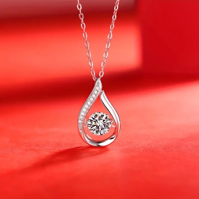Hollow Geometric Teardrop Pendant Necklace