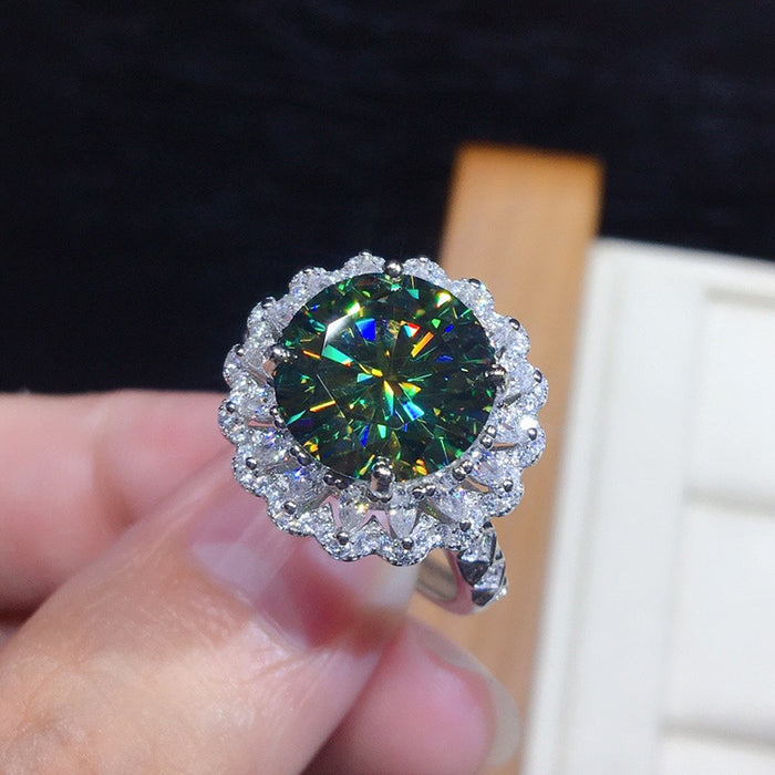 Imitation Maldives blue zircon ring fire ring