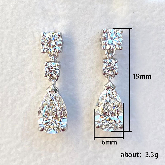 Small fresh teardrop earrings with pear-shaped zircon earrings