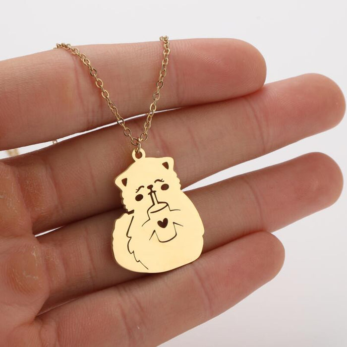 Eyelash cat mushroom balloon pendant necklace, Christmas tree elephant fashion clavicle chain wholesale