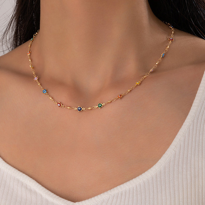 Moon & Star Multi-Layer Necklace Set - Geometric Triple-Layer Chain