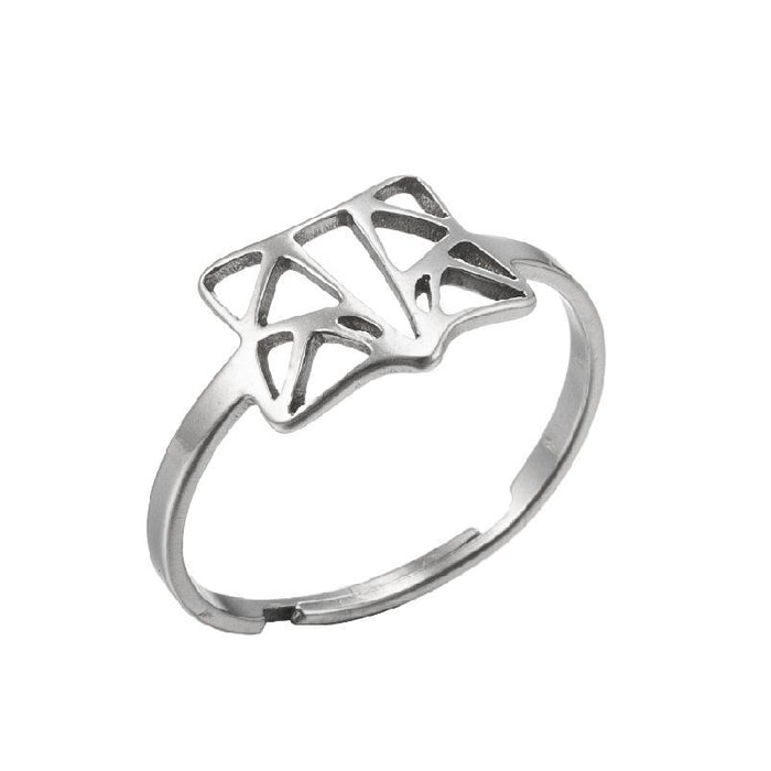 Geometric animal ring, stainless steel simple open ring wholesale