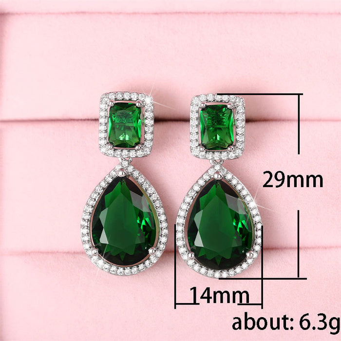 Micro-paved Emerald Drop Earrings