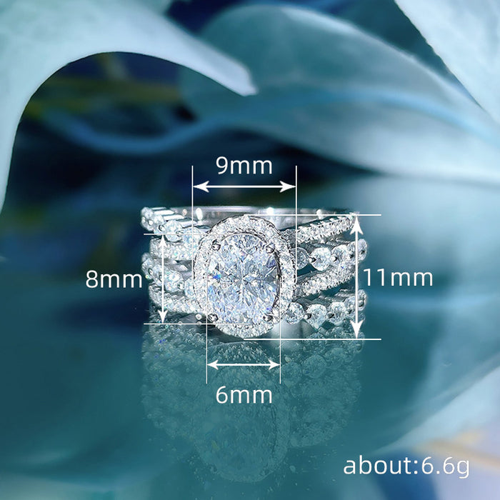Light luxury oval ring for women niche high-end ring