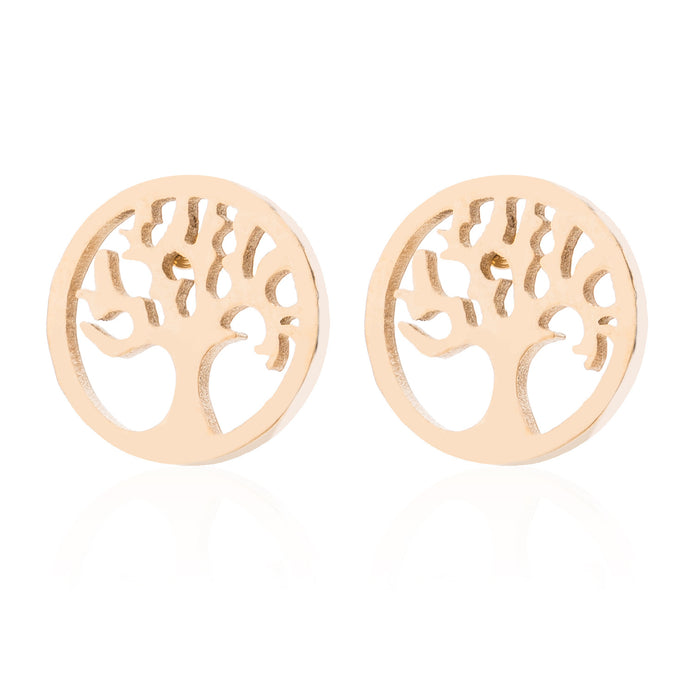 Wishing Tree Geometric Stainless Steel Stud Earrings - Vintage-Inspired Jewelry for a Unique Look