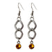 Minimalist Geometric Metal Earrings with Colorful Zircon Pendant - wallojewerly 