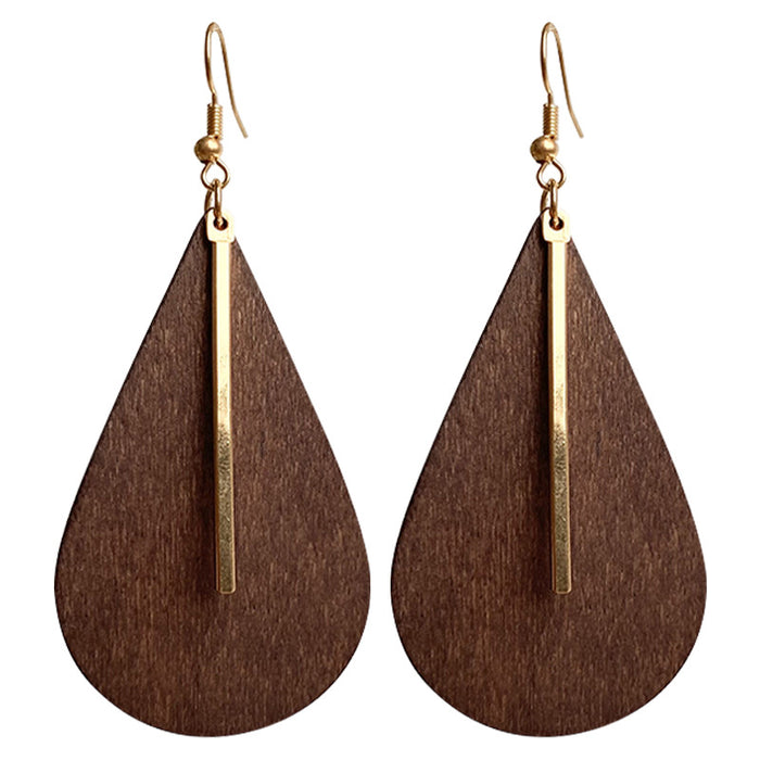 Wooden quadrilateral earrings