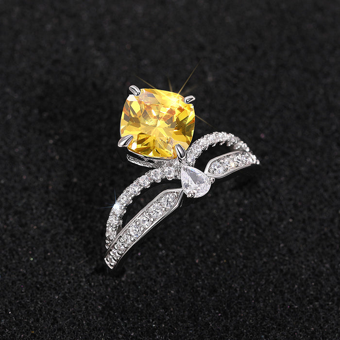 Zircon Crown Ring Luxury Queen Princess Water Drop Ring