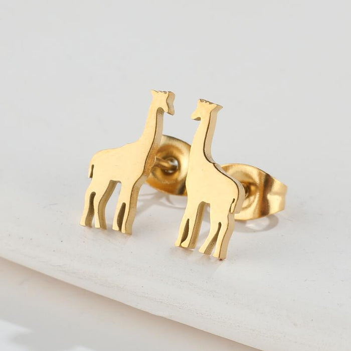 Giraffe Stainless Steel Stud Earrings - Sweet and Playful Animal Jewelry