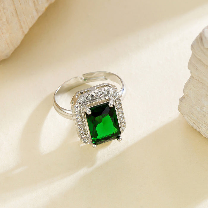 Wholesale emerald and diamond square rings