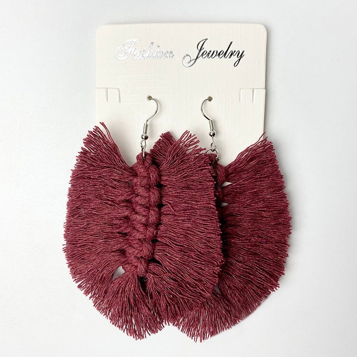 Handwoven Bohemian Tassel Earrings for Simple Ethnic Style