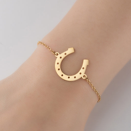 U-shaped horseshoe pendant bracelet, European and American niche design jewelry wholesale