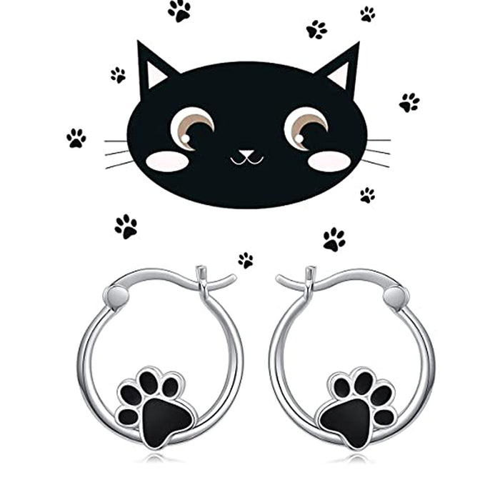 Animal cat claw earrings cute heart-shaped earrings