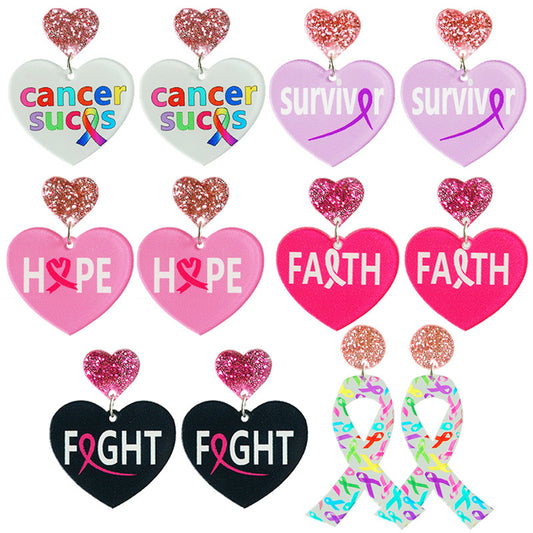 Cancer Survivor Memorial Acrylic Earrings