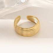 Wholesale 18K gold stainless steel irregular opening rings with furnace vacuum insulation - wallojewerly 