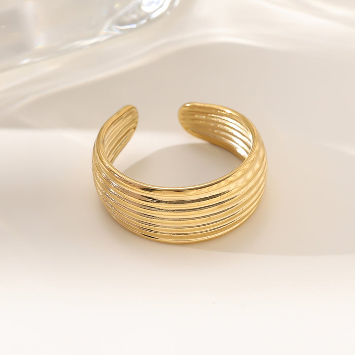 Wholesale 18K gold stainless steel irregular opening rings with furnace vacuum insulation