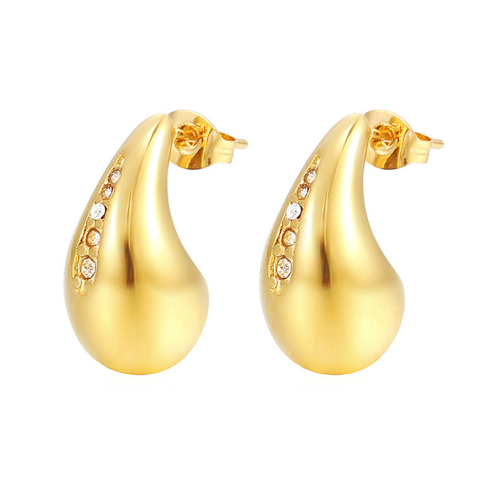 Pendientes de acero inoxidable con coma para mujer, diseño de nicho, tendencia, pendientes de oro de 18 quilates