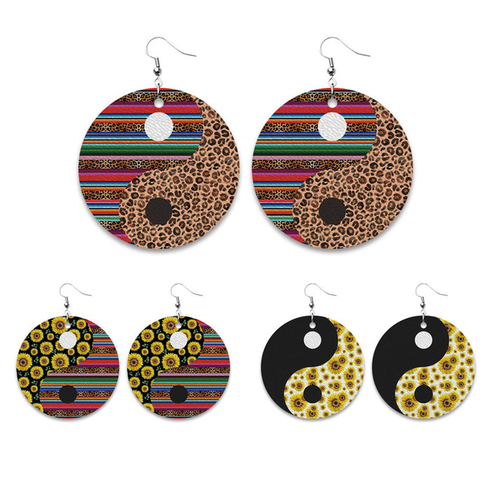 Pendientes creativos de Taiji y girasol con diseño de girasol para venta al por mayor