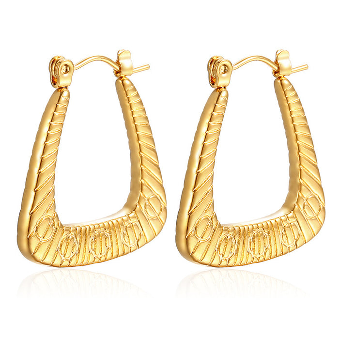 Simple stainless steel 18K gold plated light luxury earrings trendy women's earrings